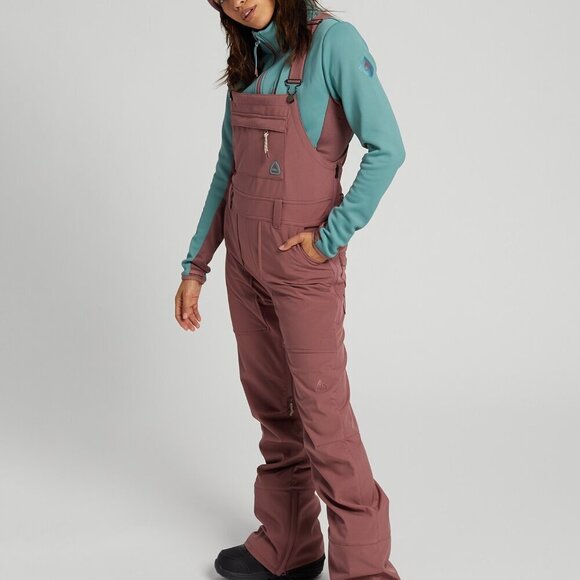 Burton Women's Burton Avalon Bib Softshell in Rose Brown Size XS - Picture 8 of 15